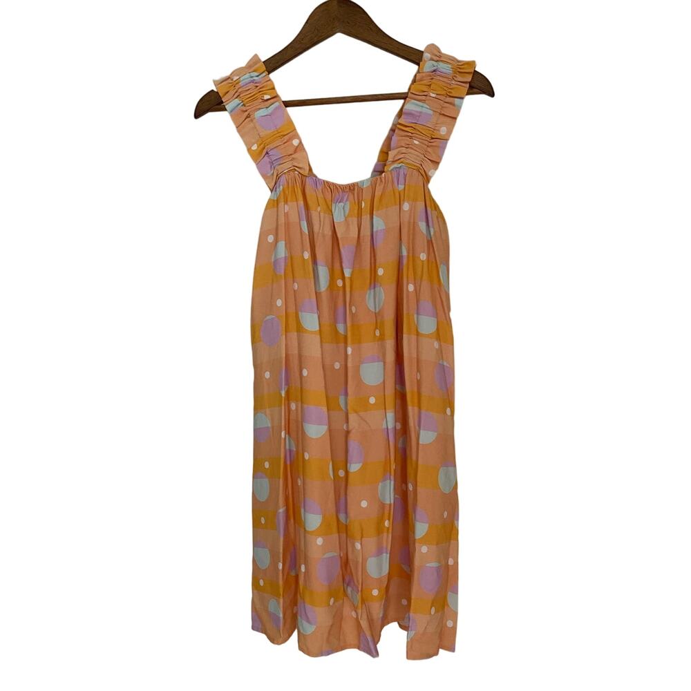 Crosby by Mollie Burch Otto Dress African Sunset $242 Orange Polka Dot Sherbet